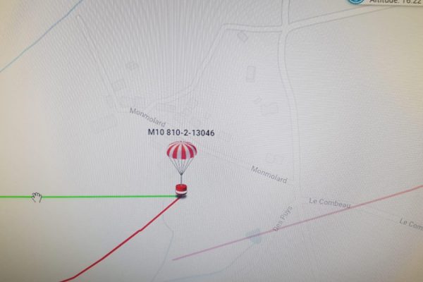 carte parcours ballon stratosphérique